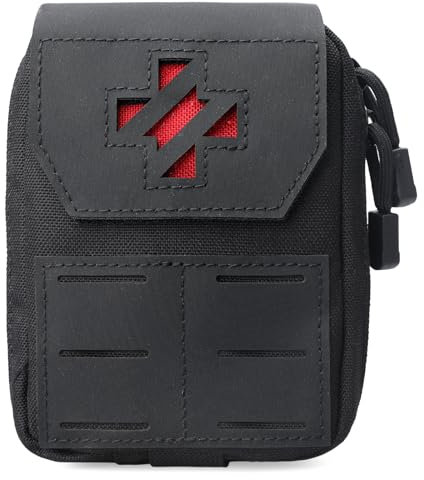 WYNEX Molle IFAK Erste-Hilfe-Tasche, Taktische Medizinische Trauma-Tasche MED EMT Gürteltasche Kleines tragbares Überlebenspaket für Notfälle mit Kreuz zur sofortigen Identifizierung für Gürtelwesten