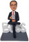 mydedor Individuelle Wackelkopf-Figuren, maßgeschneiderte Puppe, Bester Chef in schwarzem Anzug, handgefertigt, personalisierte Skulptur, Geschenk für Mann, Freund, Ehemann, Büro, Kollegen