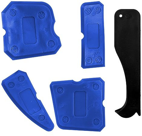 Rumyve Silicone Sealers Kit (5-PCS Set) - Multi-Blade Sealant Application Tools for Kitchen and Bathroom (Blue)