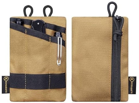Herramienta Organizadora De Bolsillo para Hombres, Mini Billetera, Organizador De Bolígrafos Y Llaves, Organizador De Bolsillo EDC, Estuche para Cuchillos, Monedero Hombre, Bolsa EDC(Caqui)
