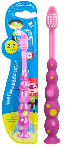 Wellsamed 1 Stück Wellsakids Soft Kinderzahnbürste Girls, Zahnbürste für Kinder von 2-7 Jahren