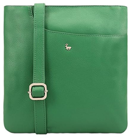 Lloyd Baker Kanatal Umhängetasche aus echtem Leder, weiche Schulter-Handtasche mit verstellbarem Riemen, schmale Handytasche, kompakte Größe mit Einschubfach vorne, Jelly Bean (Grün), One Size