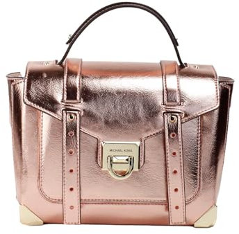 Michael Kors Manhattan Sacoche en cuir avec bordure contrastée Taille M, Primevère.