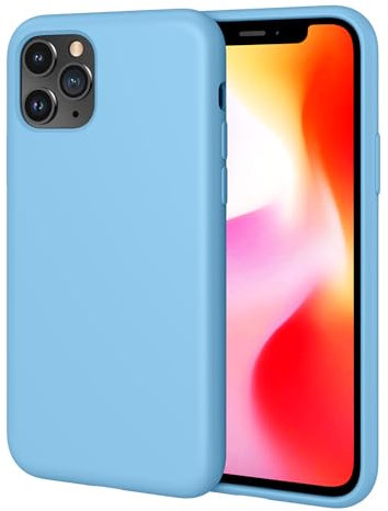 aaaioe Silicone Case for iPhone 11 Pro,Soft Ultra Slim Protective Shockproof Liquid Silicone Phone Case with Drop Protection Corners,Anti-Scratch Microfiber Lining,5.8 inch-Chrysanthemum blue