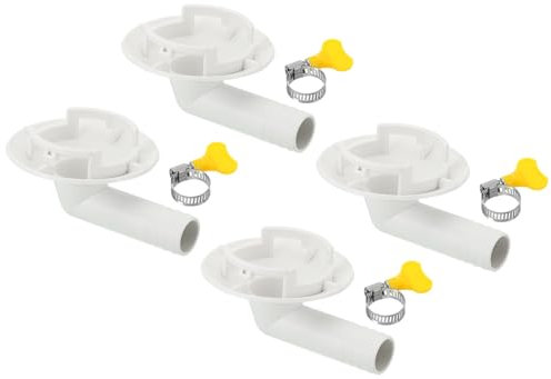 PATIKIL Conector de Manguera de Desagüe para Aire Acondicionado de 42mm, 4 Piezas de Conector Universal con Abrazadera para Unidad de Aire Acondicionado, Estilo Blanco 1