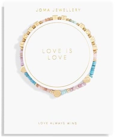 Joma Jewellery HAPPY LITTLE MOMENTS LOVE IS LOVE Gold Bracelet in 17.5 cm stretch