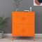 QJBSAVVA Lagerschrank, Vitrinenschrank BüCherregal Wohnwand Medizinschrank Geeignet für Büro Abstellraum Badezimmer Balkon Orange 80x35x101,5 cm Stahl