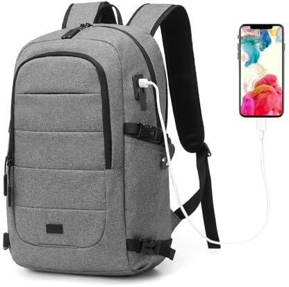 KONO Zaino Uomo per PC Portatile 15.6 Pollici Antifurto da viaggio, Zaino Porta PC con Caricatore USB Zaino da lavoro Uomo Impermeabile, Computer Notebook Borse per Viaggio Ufficio Scuola