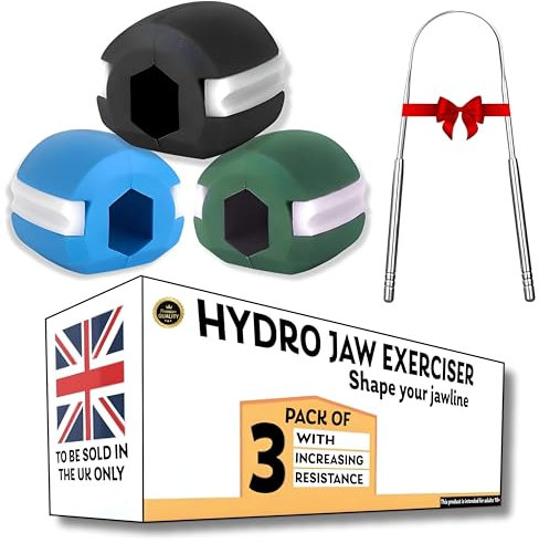 H HYDRO SIP Jaw Exerciser For Men And Women, Muscles Trainer, 3 Resistance Levels For Double Chin, Sculpt And Define Jawline, Face Slimming Trainer To Achieve A Sharp Jawline And Facial Toner