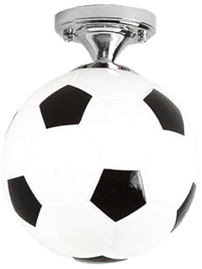 Allayu Fußball LED Deckenleuchten aus Premium Glas für kreative Kinder, Jungen, Schlafzimmer, Dekoration, Fußball, Bar, Club, Deckenleuchte, Schwarz