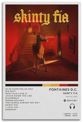 Szzmyo Fontaines D.C. Poster de l'album Skinty Fia - Impression sur toile moderne et esthétique - Pour chambre à coucher, salon - 20 x 30 cm - Sans cadre