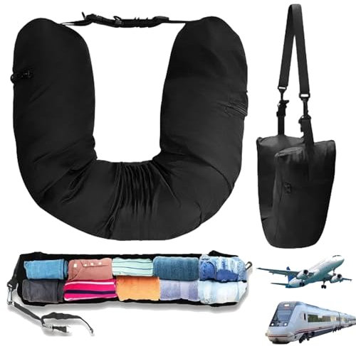 Cuscino Da Viaggio Riempibile Con Vestiti Cuscino Collo Viaggio Multifunzionale A Forma Di U Cuscino Da Viaggio Regolabile Cuscino Da Collo Per Viaggi Di 3 Giorni Per Aeroplano, Auto, Viaggi