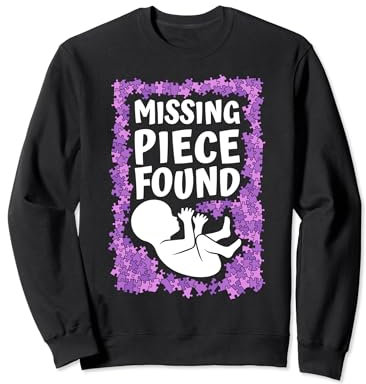 Expecting Mom Pregnancy Reveal Missing Piece Found Baby Girl Sweatshirt