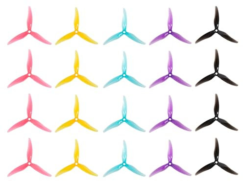 20pcs Fpv Drohne Requisiten Propeller Gemfan Hurricane 51477 Tri-Blade 5 Zoll Requisiten für 4S 6S FPV Freestyle Racing, 10xCW 10xCCW