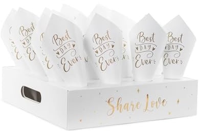 PartyDeco Konfettiständer Set Best Day Ever, Box & 16 Tüten