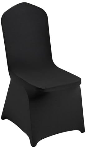 VEVOR Stuhlhussen aus Elastischem Spandex für Klappstühle, Universell Passender Stuhlbezug, Abnehmbare & Waschbare Schonbezüge, für Hochzeiten, Feiertage, Partys, Feiern, Essen (50 Stück, Schwarz)