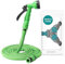 Navaris Set Gartenschlauch 3,75-7,5m und 2-Wege-Verteiler mit Absperrventil - Wasserschlauch flexibel - 7 Funktionen Brause und Schnelladapter - 3x 1/2 Quick Connector