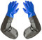 Lange Gummihandschuhe, industrielle elastische Latexhandschuhe, lange Schutzhandschuhe schützen die Hände vor Öl, Säuren und Alkali, Chemikalien und Kohlenwasserstoffen, 68 cm (dick, blau)