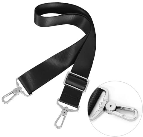 Thgtao Taschengurt Schwarz, 3.8 cm Breit, Schultergurt, Nylon, für Taschen aller Art, Auto-tauglich