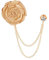 PATIKIL Broche en Forme de Fleur de Rose, Épingle de Revers pour Costumes pour Hommes, Accessoires de Costume, Broches de Marié à mode pour Mariage, Anniversaire, Couleur Champagne
