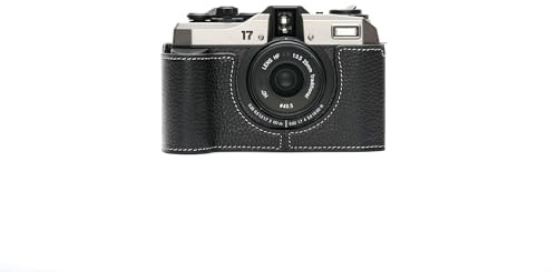 Handmade Genuine Leather Half Camera Case for Pentax 17, black, Classic