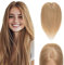 Elailite Hair Topper Echthaar #27 Honigblond Clip in Toupet 130% Density 25cm Haarteil Damen Haartopper Silk Lace 10x12cm