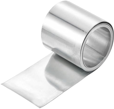 sourcing map 1 feuille de zinc, 99,99 % de haute pureté, plaque de zinc de haute pureté, 0,5 x 50 x 1000 mm, bande d'anode en feuille de zinc pour laboratoire scientifique, industrie, bricolage