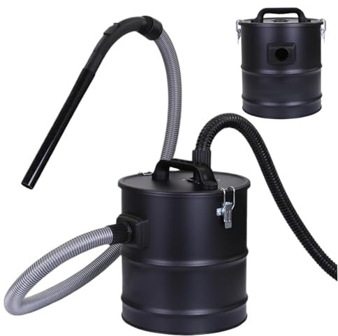 Aspirateur de cendres pour poêles à granulés, 20L / 5,2 gallons humide & Utilisez à sec le vide à cendre avec tuyau à vide, vide de cendre portable pour la cheminée en bois, grill à granules, foyers