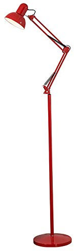 OJXIER Lampadaire Design Moderne, 7W Lampe sur Pied Métal Hauteur Réglable Abat-Jour Ajustable E27 Protection des Yeux LED Lampadaire de Lecture pour Salon, Chambre, Bureau,Rouge