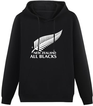 XINGYUE STAR New Zealand All National Rugby Union Team Hoody Unisex Ptinted Hoodies Long Sleeve Men's Hooded with Pocket Black XXXL