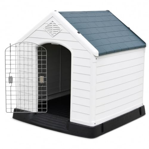Dog Kennel House | Weatherproof Outdoor Indoor Pet Shelter Home | Durable Puppy Cabin | Raised Floor Vented Roof Easy Clean
