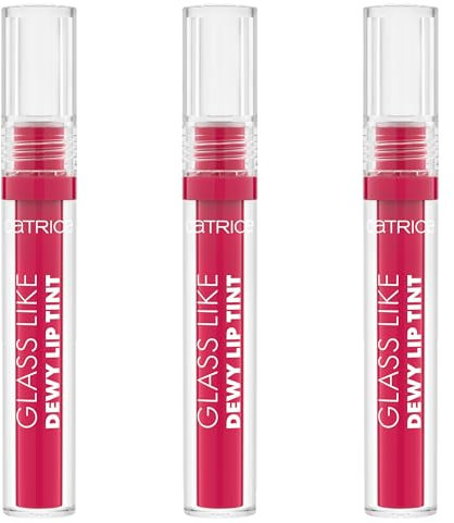 Catrice Glass Like Dewy Lip Tint, Lipgloss, Nr. 030, Pink, Färbeeffekt, glänzend, vegan, ohne Parabene, ohne Mikroplastikpartikel, Nanopartikel frei, 3er Pack (3x3ml)
