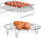 Heißluftfritteuse Grillrost und Dämpfen Rack, 7in Airfryer Zubehör, Air Fryer Rack Set, mit 4 Backnadeln, Mehrzweck-Doppelschicht Rack, Für Heißluftfritteusen