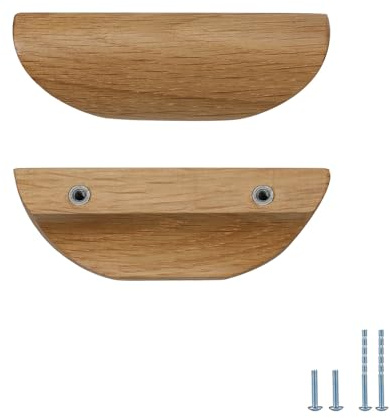 Evionlin 2 Stk. Eiche Holz Schrägwinkel 11,2 cm Holz Windschutz Schranktürgriff Holz Antikstil Langer Walnuss Schrank Schubladentürgriff