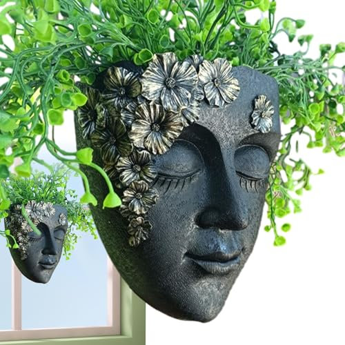 Sukkulenten-Pflanzgefäß - Wand-Pflanzgefäß aus Kunstharz, Sukkulenten-Pflanztopf für drinnen und draußen | Niedliche Pflanzenvase, Blumentopf, Heimdekoration für, Küche, Balkon, Wohnzimmer