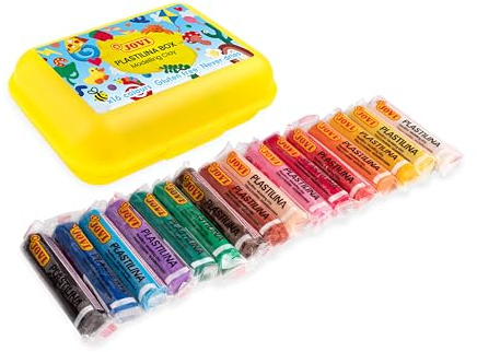 Jovi - Gelbe Knete - Set mit 16 verschiedenen Farben, 15 g Riegel, glutenfrei, Knete für Jungen und Mädchen ab 3 Jahren
