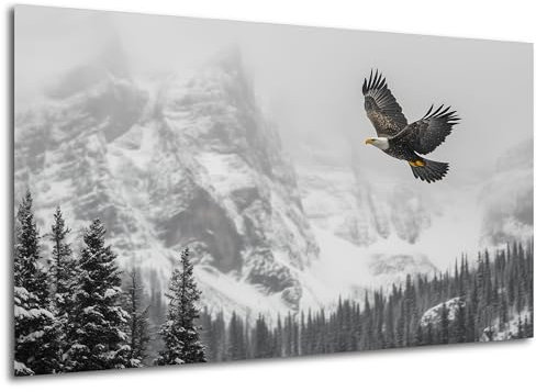 DRO Design - Wandbild 20x30 cm Adler – Modernes Bild auf HDF Platte – Poster Alternative – Dekoration für Wohnzimmer, Büro, Flur oder Schlafzimmer – Aufhängefertig mit Haken