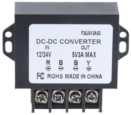 Módulo convertidor de voltaje compacto de 12-24 V a 5 V3 A adaptador de coche con salida de 15 W para varias aplicaciones electrónicas, solución de alimentación de iluminación LED