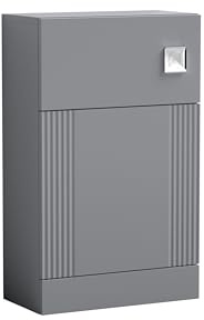 Balterley WC Unit, Floor Standing Back To Wall Water Closet Unit, Bathroom Partial Fluted Front Square WC, BTW Water Closet for Bathroom, No Concealed Cistern & Toilet Pan - 500 x 253 x 810mm (Grey)
