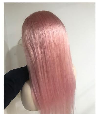 Rosa 13x4 HD transparente Lace Front Perücken, Echthaar Wear and Go Glueless Perücken for schwarze Frauen Fügt Haarvolumen hinzu(26inch)
