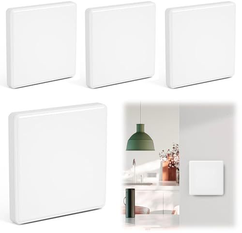 Dupoem 4 Cache-Prises Muraux Rectangulaires, 8,6 X 8,6 cm Cache-Prises Encastrés, ÉPais et Durables, Adaptés aux Prises Électriques Inutilisées, Interrupteurs, DéCoration Murale de Sécurité