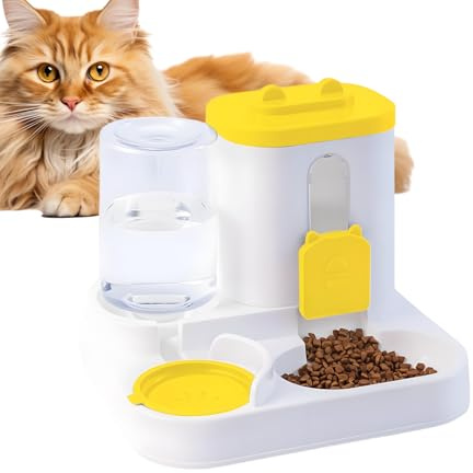 Patifirst Automatischer Katzenfutterspender Und Wasserspender - 2 In 1 Automatischer Haustierfutterspender,Automatische Futter Und Wasser Spender Für Hunde Katzen Kaninchen Welpen | Für Zuhause