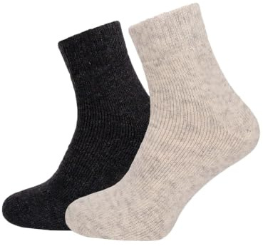 HomeOfSocks 2 Paar Kurze Wollsocken Länge Wolle Doppelpack Grau Anthrazit | atmungsaktiv · antibakteriell · elastisch · klimaregulierend · strapazierfähig · Wärmend · Weich · Casual