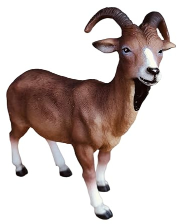 colourliving Ziegenbock Figur „Bruce“ – realistische Ziegenfigur, handbemalt, Gartenfigur Ziege für innen & außen, Zwei Größen (groß & klein), DREI Farben (Braun, Klein)
