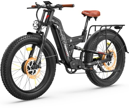 FREESKY Dual Motor 190KM 240NM LG Cells Electric Mountain Bike for Adults | 48V 30Ah Battery,AWD Ebike,Long Range,Full Suspension,26 Fat Tire,UL2849 by TÜV,All Terrain,Off-Road & Commuter & Hunting