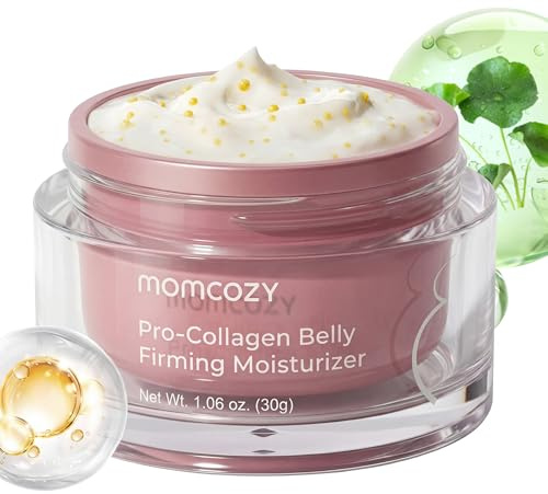 Momcozy Reisegröße Schwangerschaftscreme für trockene Haut, Körperbutter zur Dehnungsstreifen Vorbeugung für Schwangere, Peptide & Sheabutter, Schwangerschaftspflege, 30g