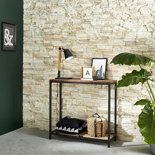 Logissur - Piastrella per rivestimento in cemento, effetto pietra Serena, per interni/esterni, 39,5 x 9 cm, finitura irregolare 3D, 10-30 mm (beige, cartone)