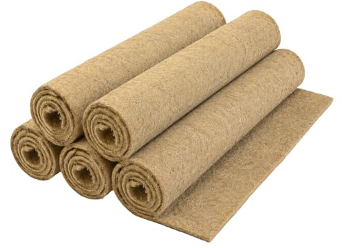 OUGPIU Hanfmatten für Nager,5 Stück 100x50cm Kleintierteppich 5mm Dicker Nagerteppich aus 100% Hanf,Nagermatten für Kaninchen,Meerschweinchen,Hasen,Hamster,Biologisch Abbaubare Hanfmatte