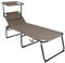 Mojawo XXL Gartenliege Sonnenliege Relaxliege Liege Aluminium mit Kissen gepolstert klappbar Taupe L200xB70xH45/95cm Belastbar bis 150kg