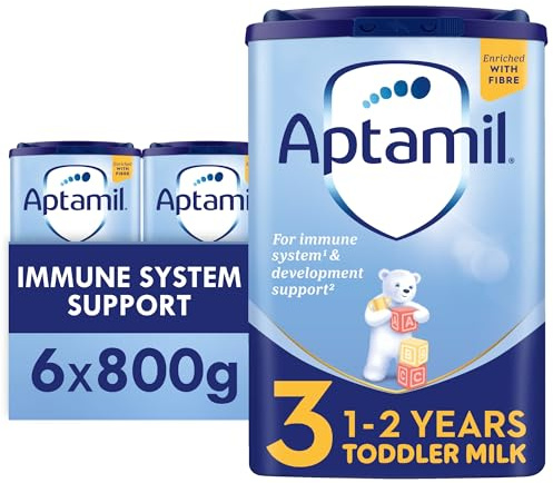 Aptamil 3 Toddler Baby Milk Powder Formula, 1-2 Years, 800g - Packaging Ma | Immune Support, GOS/FOS, Iron, Vitamin D and Vitamins A & C, and Essential Toddler Vitamins